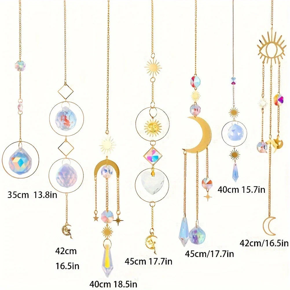 Radiant Crystal Sun Catcher with captivating light display, elevating home decor with nature-inspired elegance