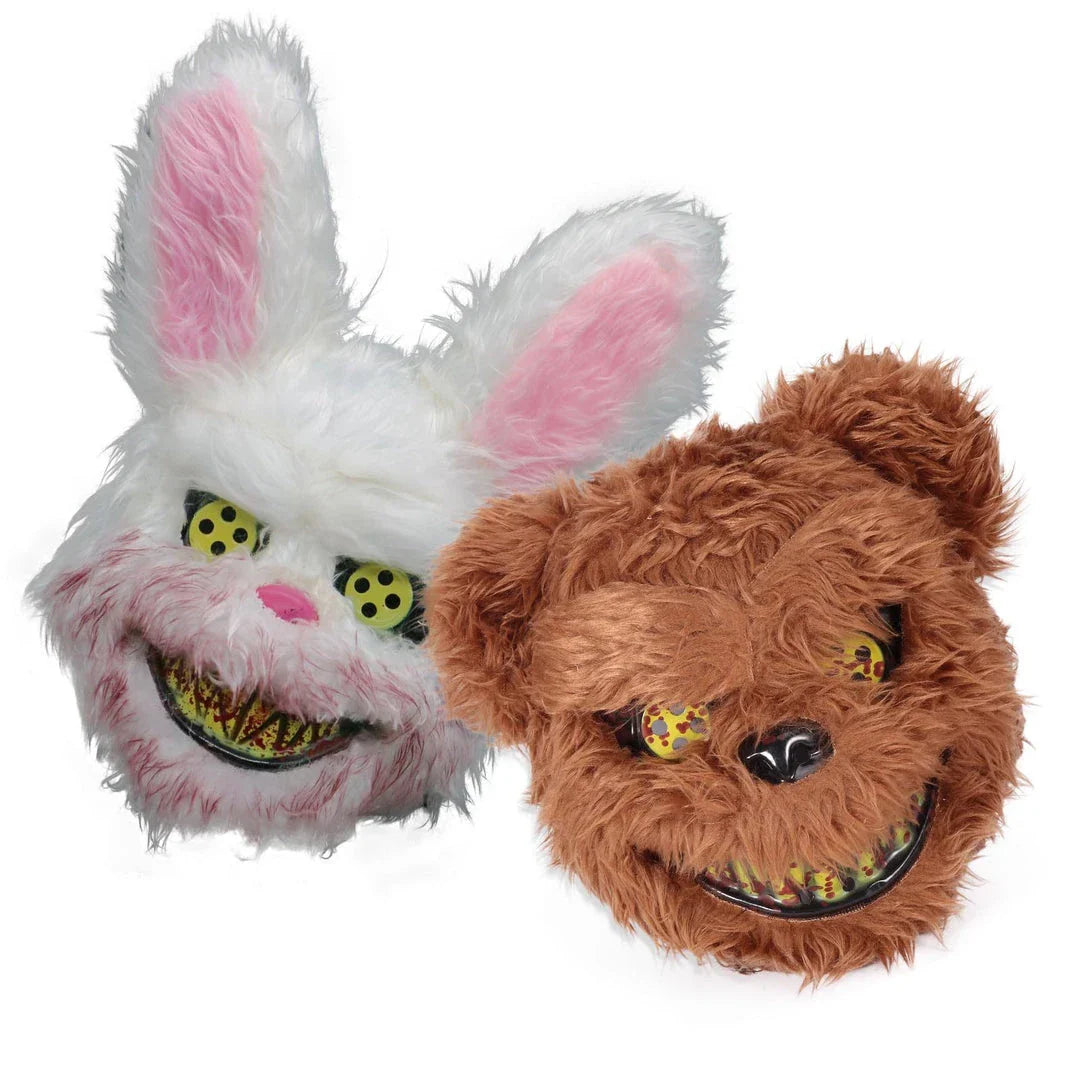 Terrifying Rabbit Mask: Bloody Plush Horror Costume Accessory for Halloween Parties and Events