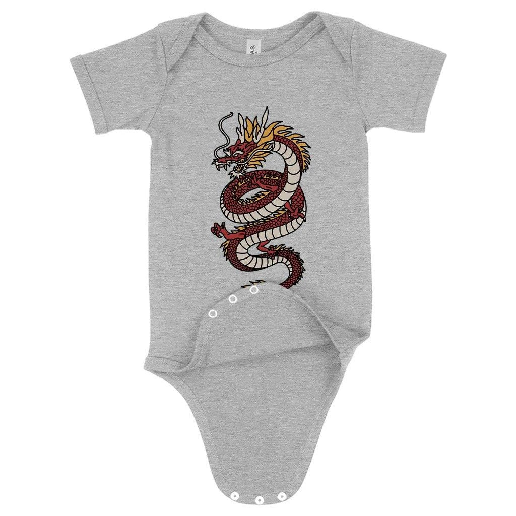 Cosy and flexible Baby Chinese Dragon Onesie in a variety of sizes for newborns and infants up to 24 months