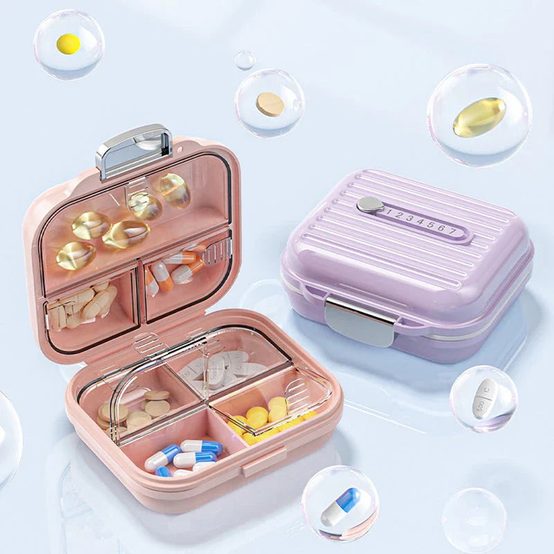 Premium waterproof weekly pill organiser with seven secure compartments for organised medication management