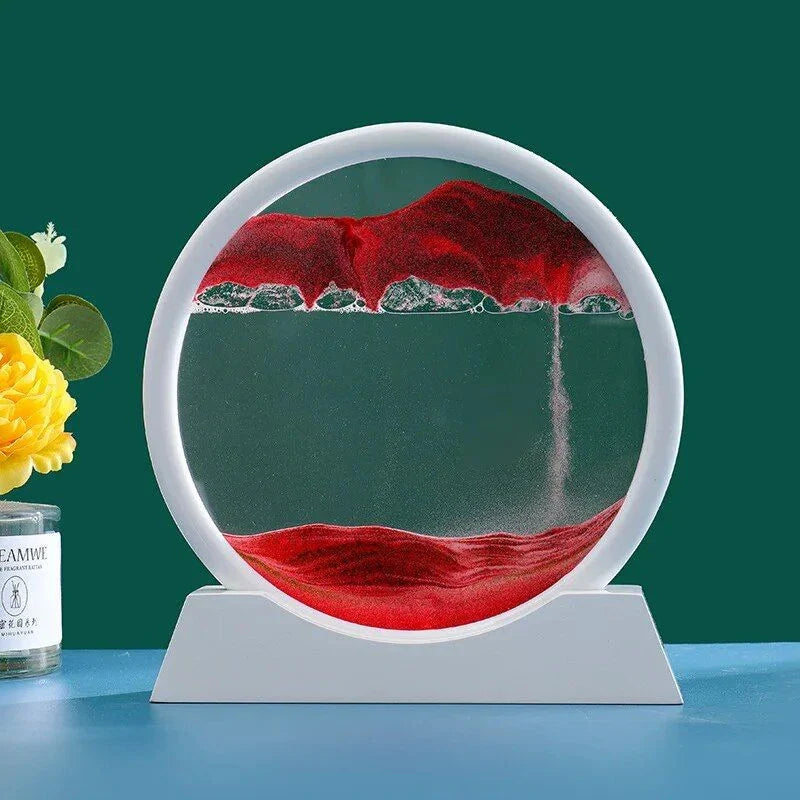 Captivating retro sandscape hourglass with mesmerising deep sea moving sand art