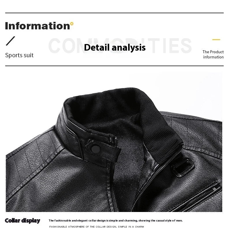 Stylish Fleece-Padded Jacket with PU Leather Accents in Various Colours