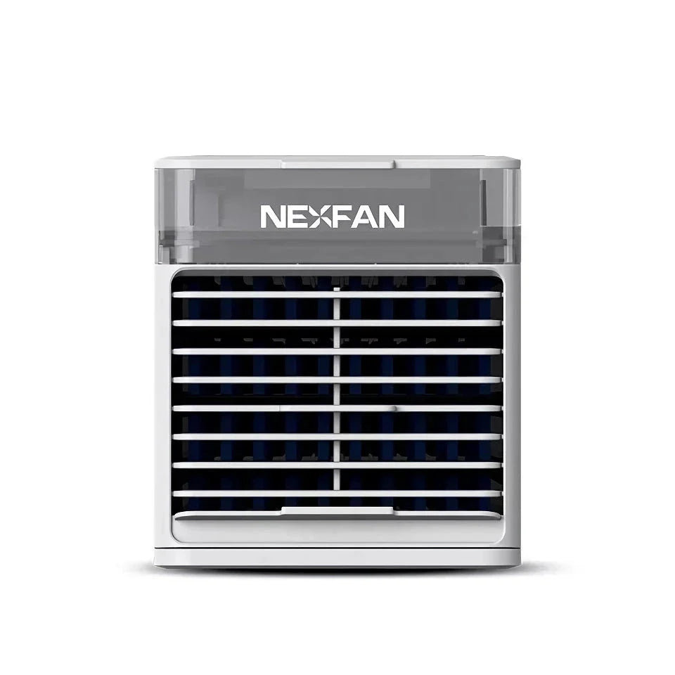 Portable USB air cooler with humidifier and LED lighting for personal cooling and comfort