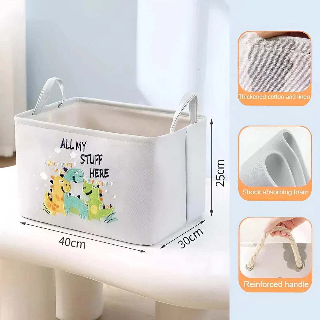 Premium Folding Linen Storage Basket with sturdy handles and iron support ring for versatile organisation and clutter-free spaces