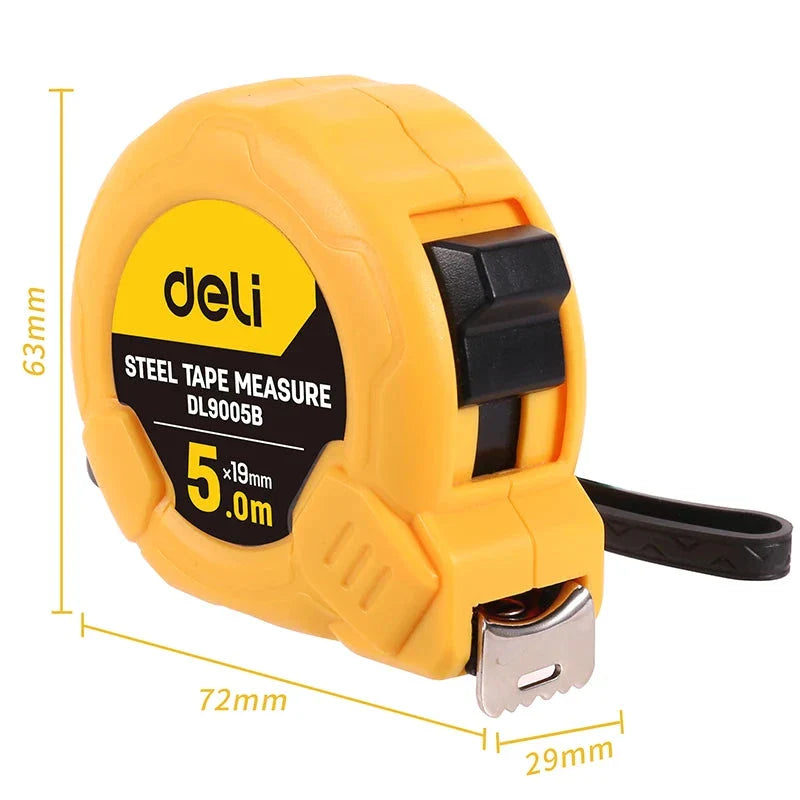 A durable and precise tape measure with a tough ABS case, high-quality steel blade, and innovative features for accurate measurements in any UK project.