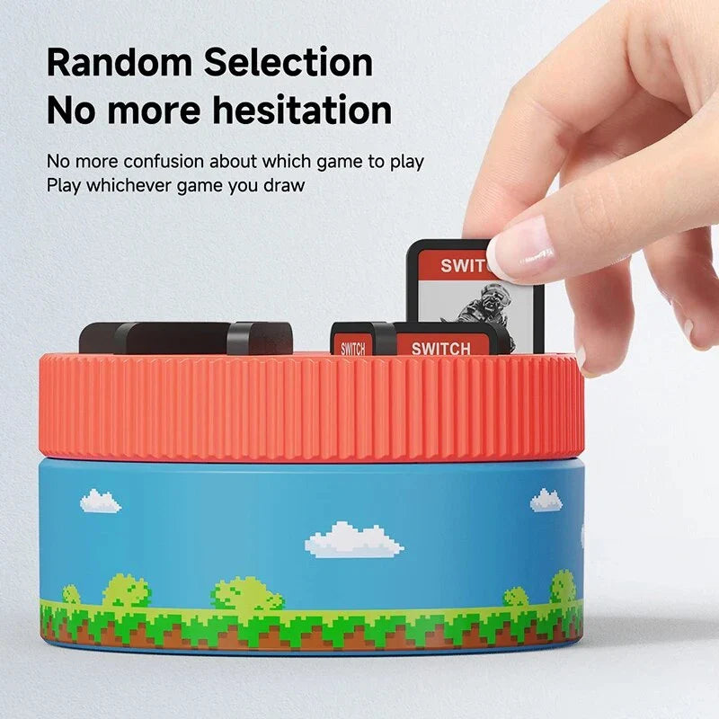 Rotating game card case for Nintendo Switch with 10 slots for storing game cards