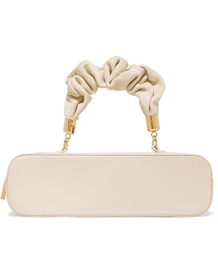 Sophisticated long shoulder diagonal bag with a sleek horizontal square design, made of durable synthetic leather and featuring a single shoulder strap for hands-free convenience.