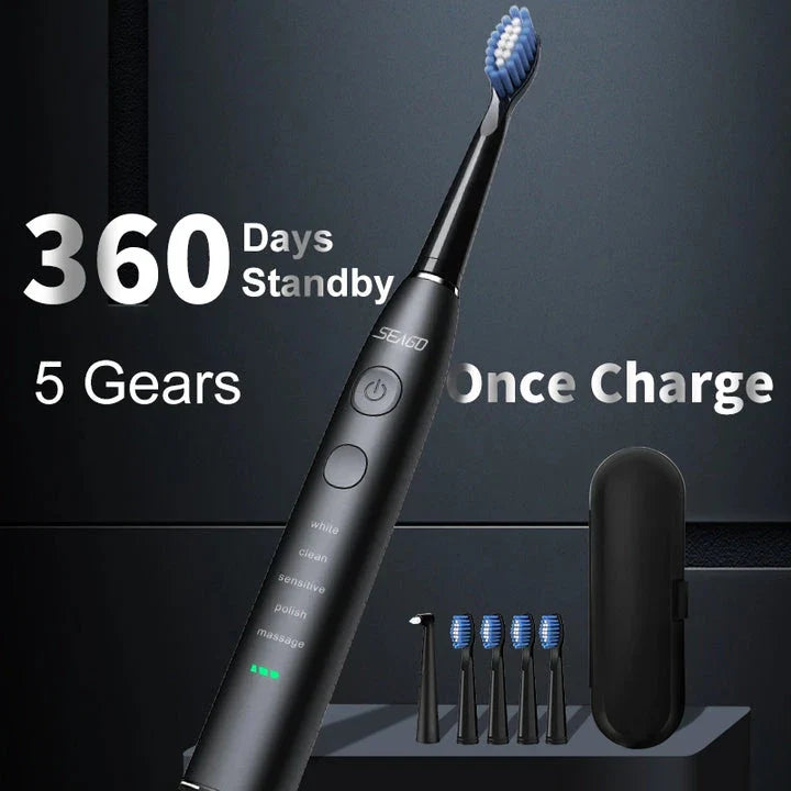 Premium electric sonic toothbrush with long battery life and replaceable brush heads for superior oral hygiene and a radiant smile