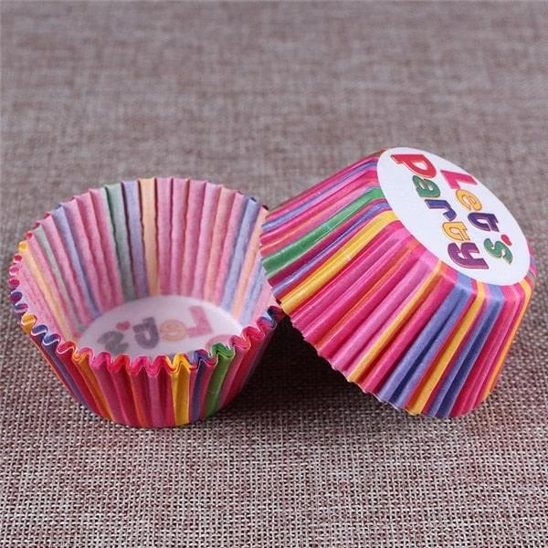 Premium British-made paper cupcake liners in a mixed colour pack, perfect for baking delicious treats at home