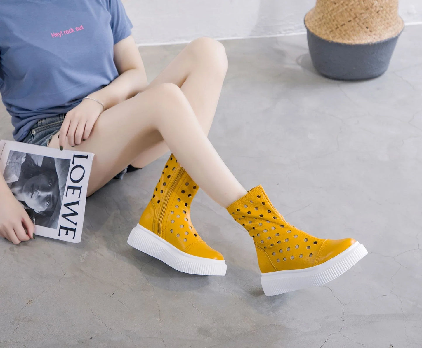 Premium British-crafted genuine leather platform shoes in a variety of colours, designed for fashionable ladies