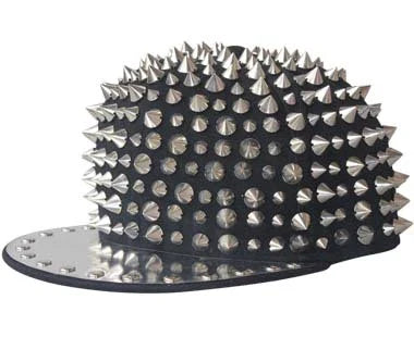 Punk-inspired street hat with pointed metal rivets in various colour combinations, featuring an adjustable and breathable design for versatile wear