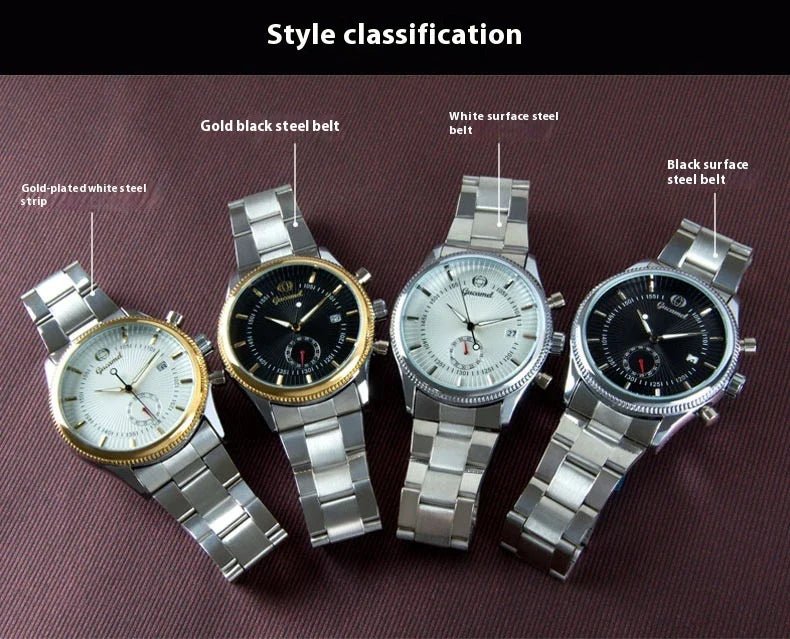 Premium British-made steel-belt business watch with a classic, elegant design