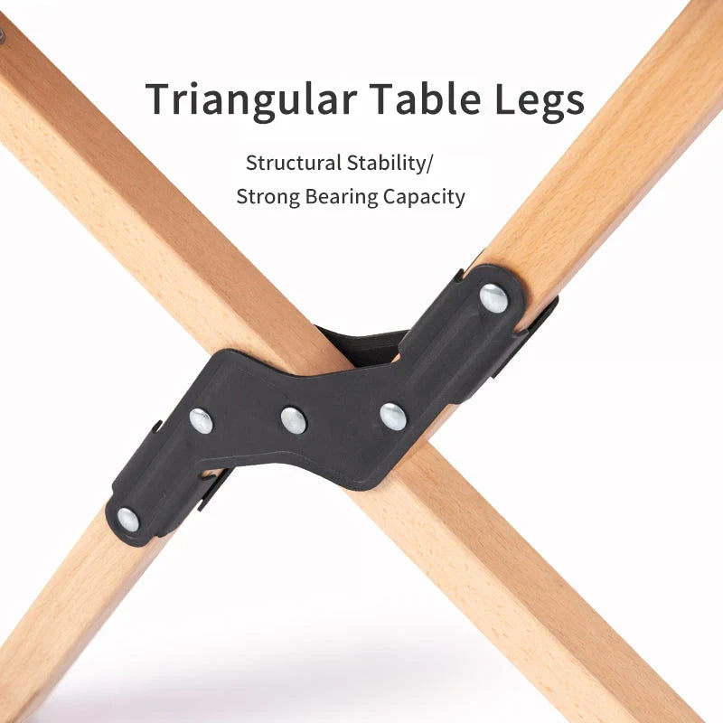 Outdoor Folding Egg Roll Table made from premium beech wood, perfect for camping, picnics, and other outdoor activities in the UK