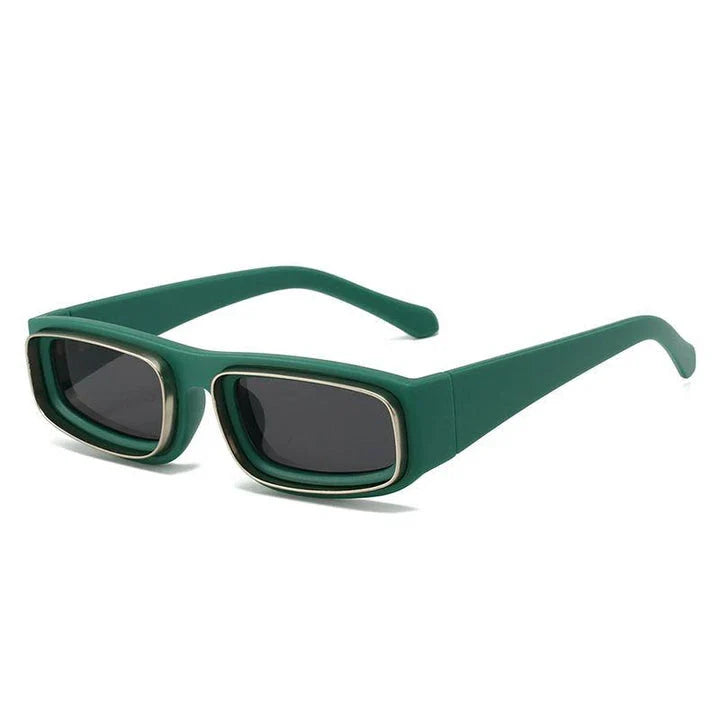 Stylish Small Rectangle Punk Sunglasses with an edgy, retro-inspired design and UV400 protection