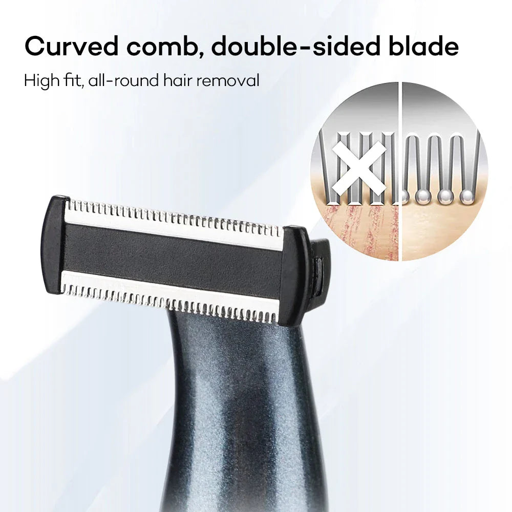 4-in-1 Rechargeable Electric Shaver for Men and Women, featuring premium materials, efficient hair removal, and smart charging capabilities