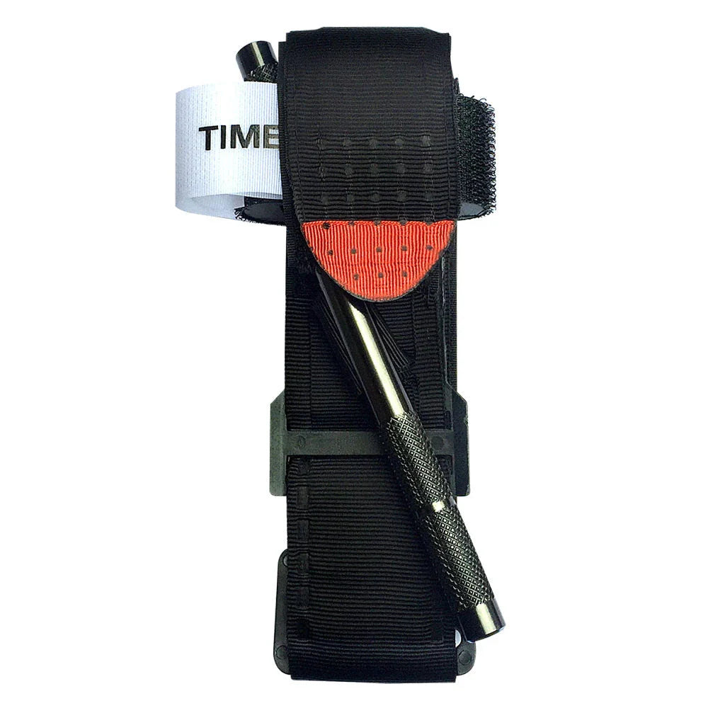 Durable aluminium tactical tourniquet with nylon webbing designed for emergency response and outdoor safety