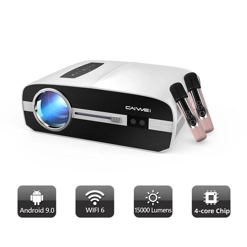 4K Ultra HD Smart Projector with Karaoke System and Automated Focus, Delivering Cinematic Home Entertainment