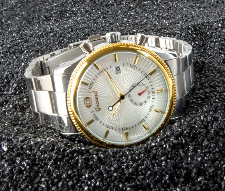 Premium British-made steel-belt business watch with a classic, elegant design