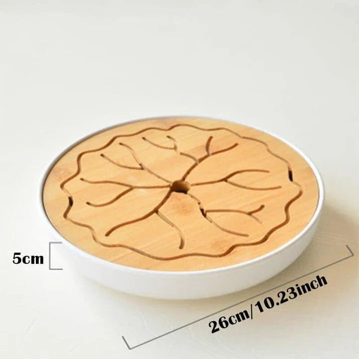 Premium bamboo tea tray saucer with sleek, elegant design for a sophisticated tea experience