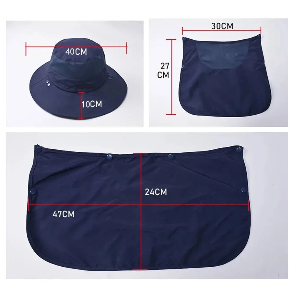 Summer QuickDry UV Protection Fisherman Cap with Face and Neck Cover for Outdoor Adventures