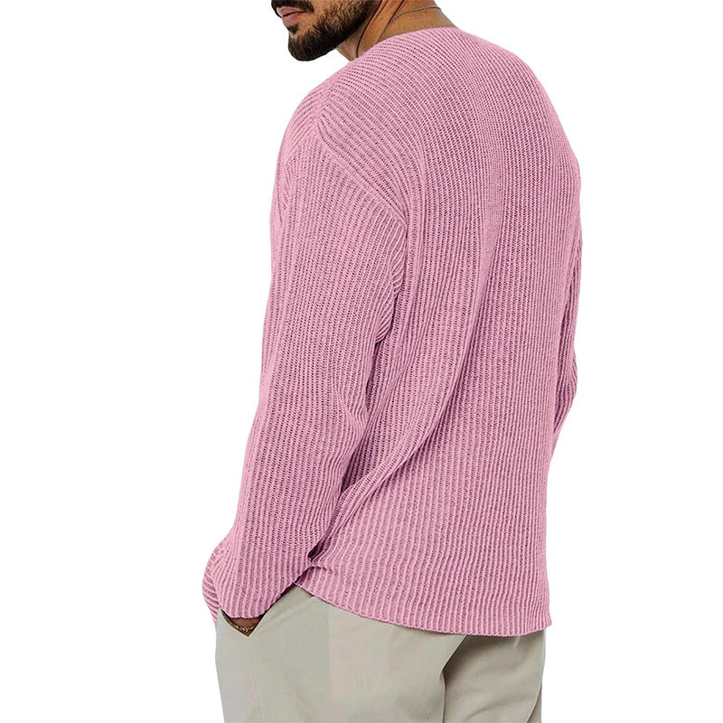 Stylish V-Neck Knitted Sweater for Men in a variety of sophisticated colours, featuring a sleek design and premium acrylic construction.