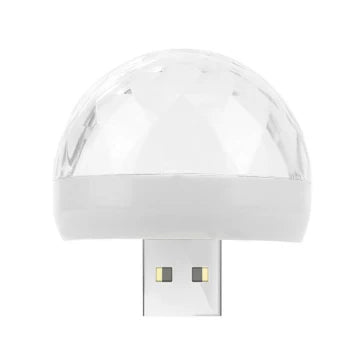 Compact and colourful USB disco light with flashing lights that synchronize to music