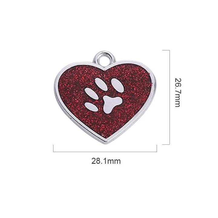 Elegant glittering cat identification tag made of metal with sparkling sequins for a stylish and safe accessory