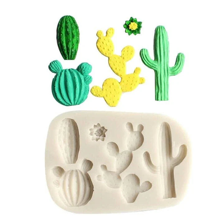 Premium silicone cactus-shaped baking mould for creating unique and creative desserts and treats