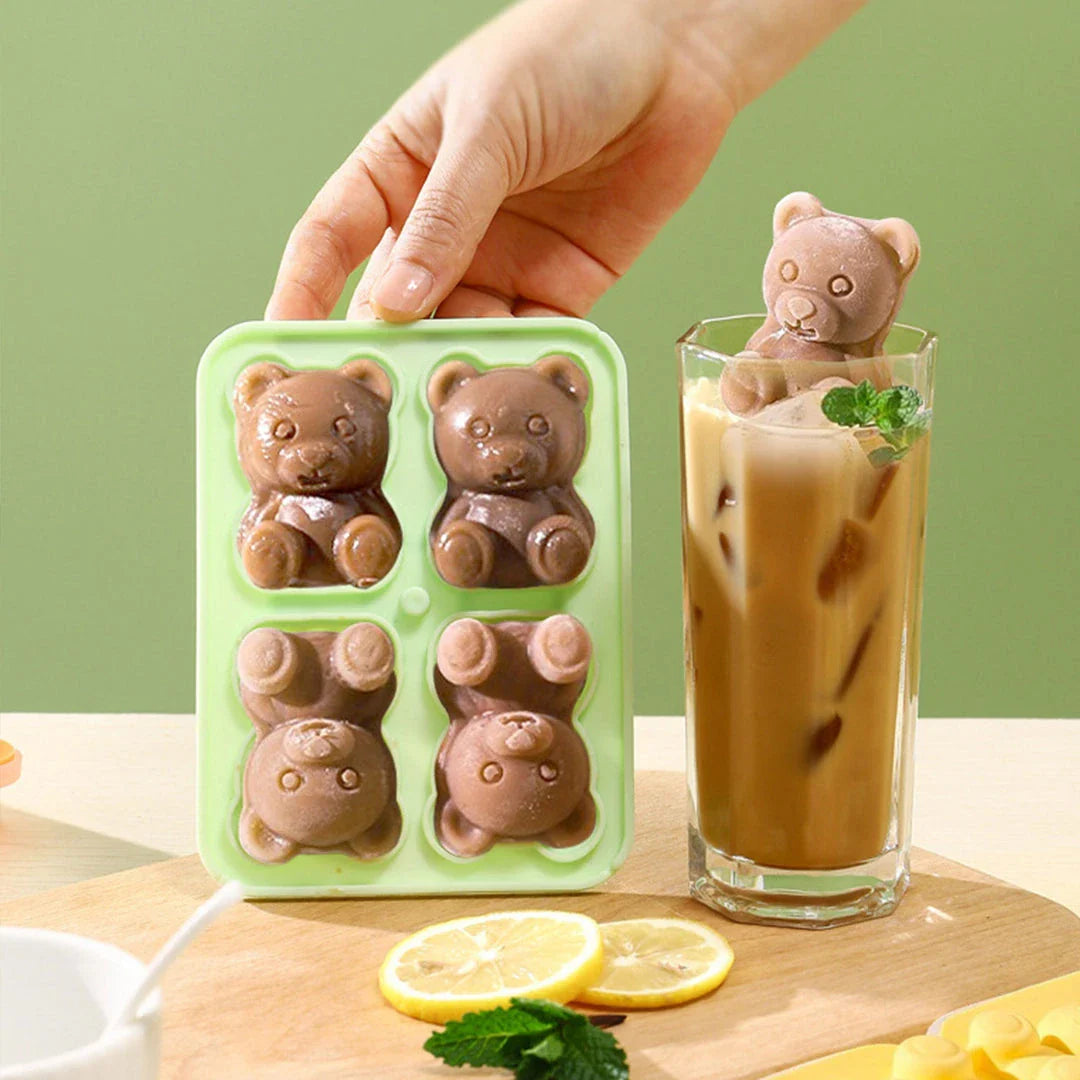 Charming bear-shaped ice cube mould for creating fun and creative frozen treats in the UK