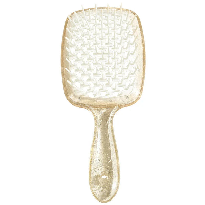 Luxurious air cushion scalp massage hair brush with wide teeth for smooth, painless detangling and healthier hair