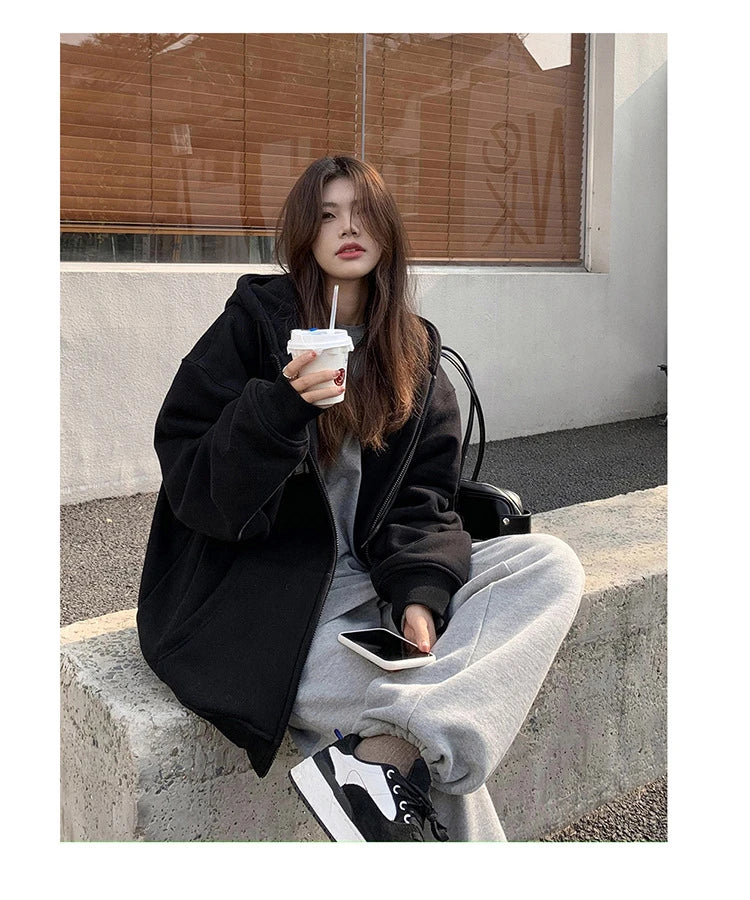 Luxurious hooded cardigan sweater for women in white grey and black colours