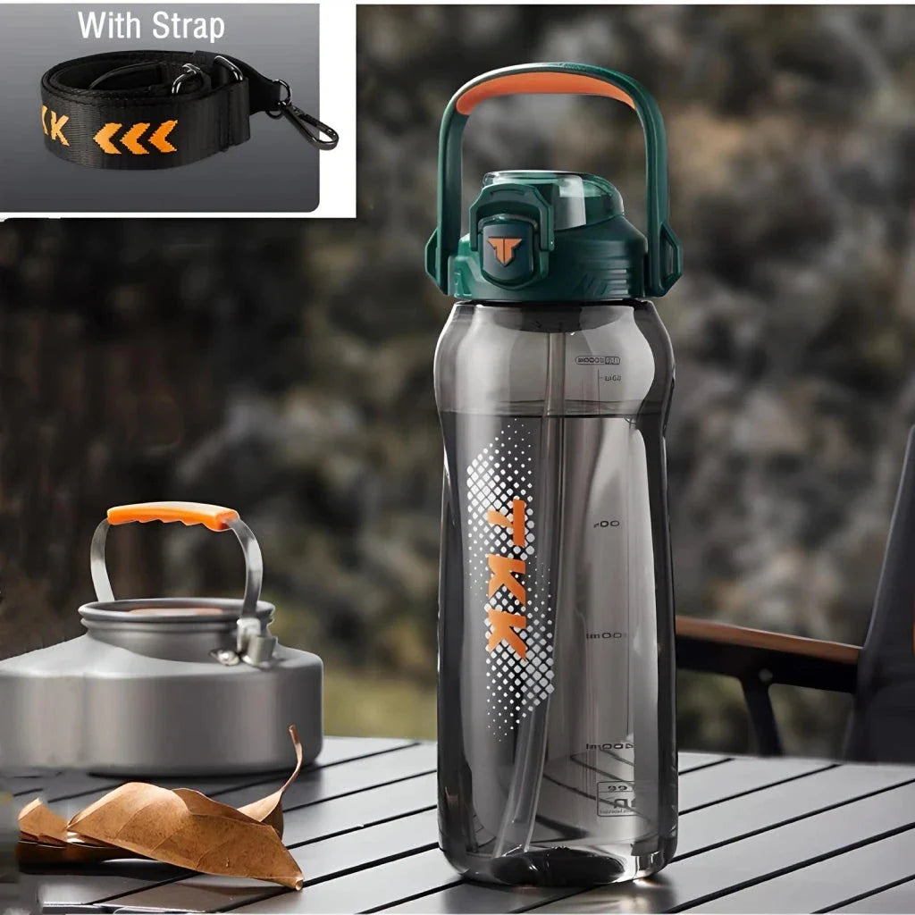 High-quality Tritan water bottle with straw and large capacity for convenient hydration on the go