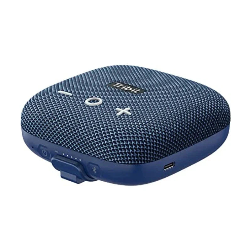 Rugged portable Bluetooth speaker with deep bass, waterproof design, and built-in power bank