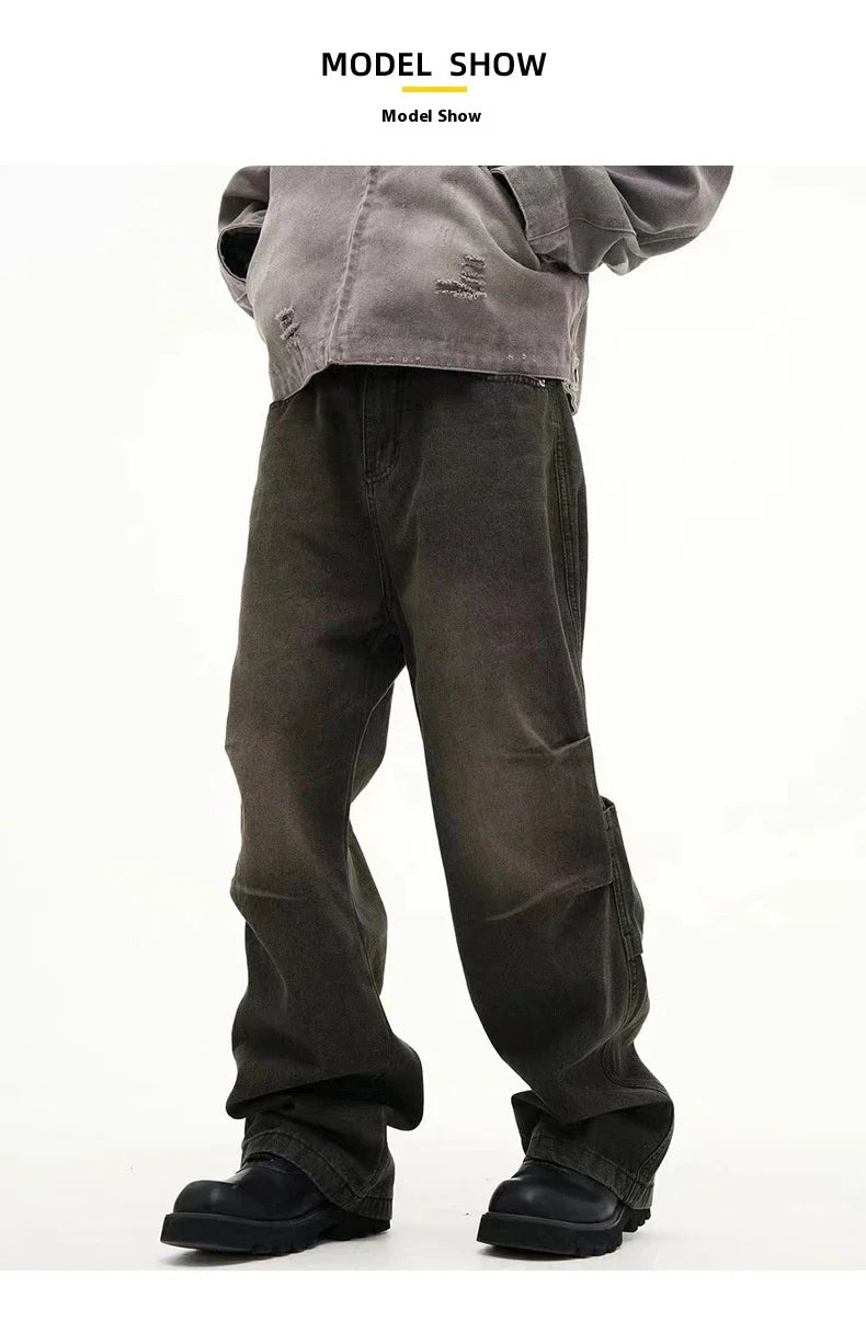 Stylish retro-inspired casual trousers with a distressed finish, available in a range of classic colours and sizes to suit the modern British consumer.