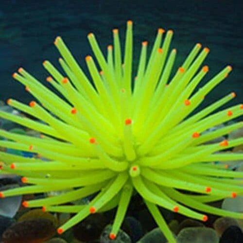 Premium silicone artificial aquatic life decorations in an aquarium, creating a mesmerizing underwater scene