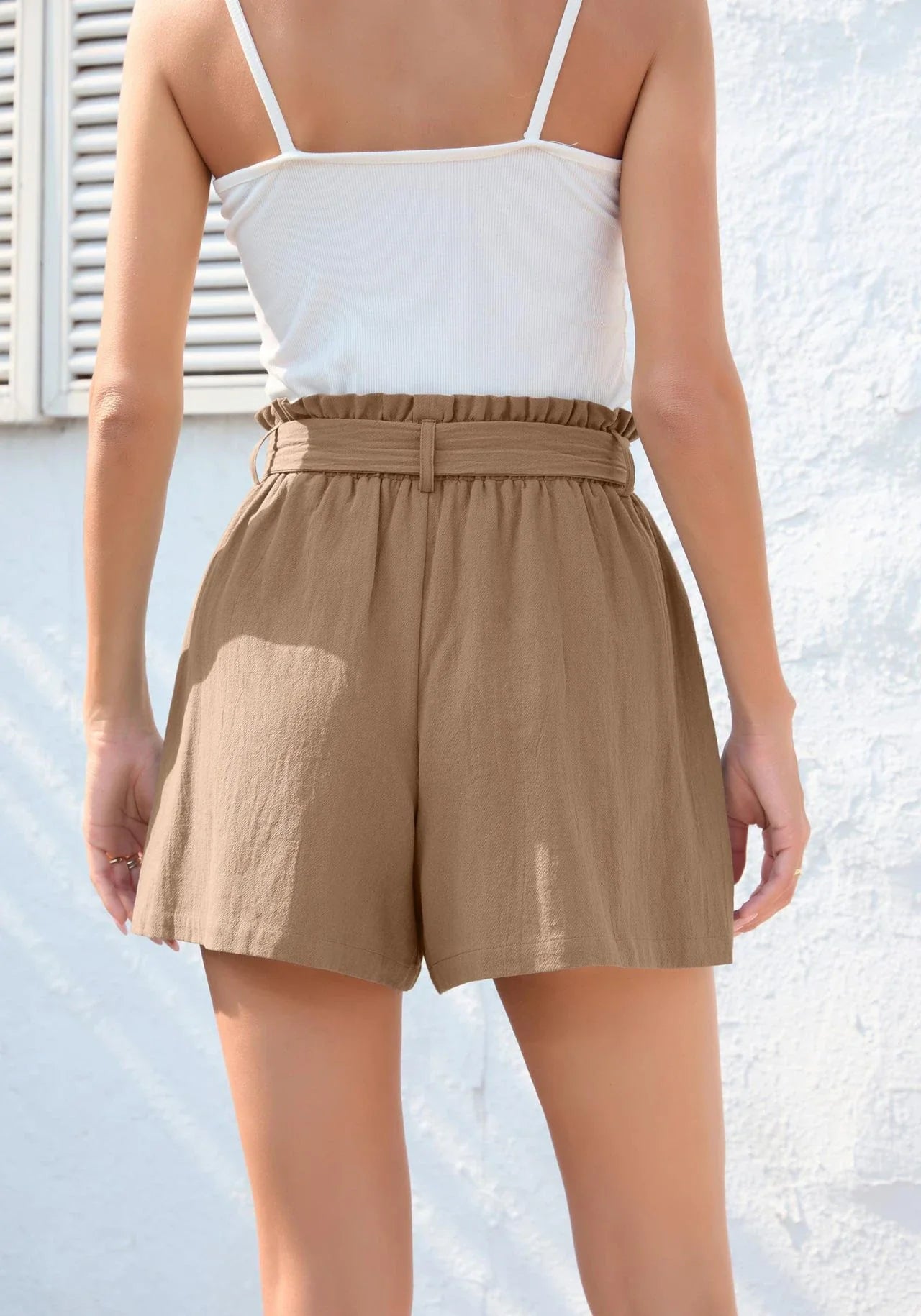 Premium Summer Shorts with Ruffled Waist Tie - Stylish and Comfortable Women's Clothing