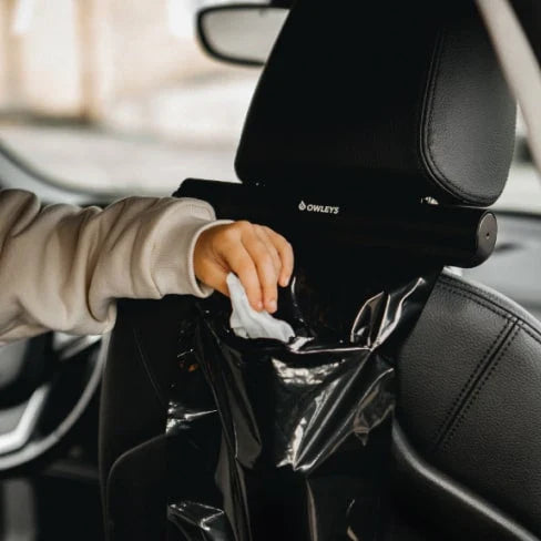 Owleys Suspendable Garbage Bag Dispenser - Compact and convenient car accessory for tidy travellers