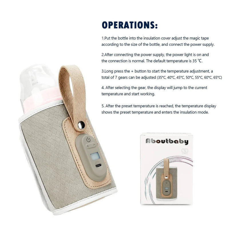 GiftHome UK Premium Portable Baby Bottle Warmer - Adjustable Temperature for Perfect Feedings