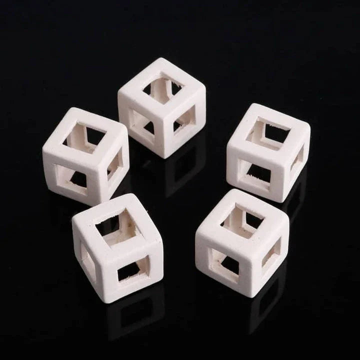 Elegant white ceramic cube aquarium decor with a modern, minimalist design
