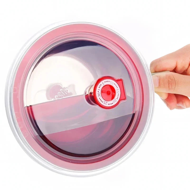 Stylish stainless steel mixing bowl in various colours with an ergonomic handle for safe and convenient use in the kitchen