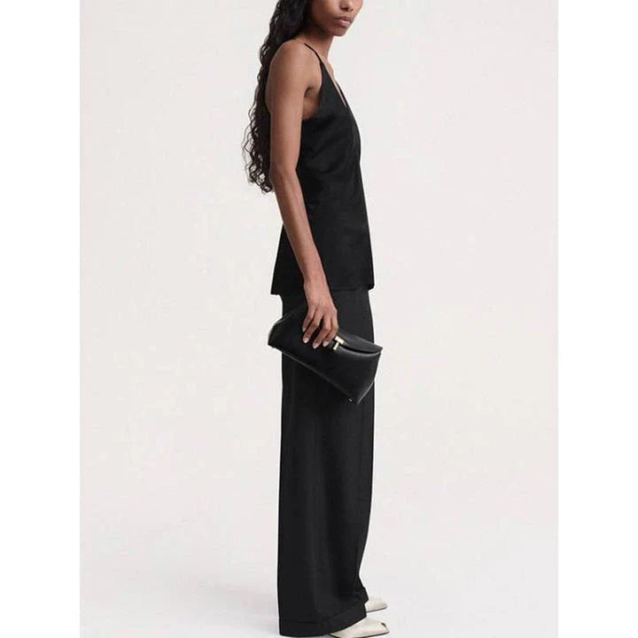 Chic Summer V-Neck Backless Cami Top in Beige for Women
