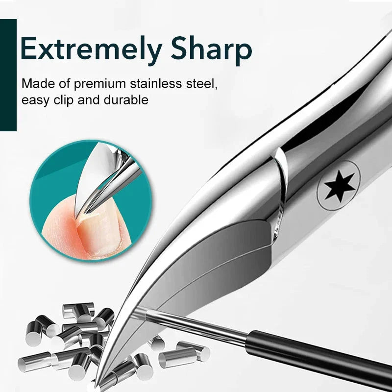 Premier Precision Nail Clippers for Thick and Ingrown Toenails - Sharp Stainless Steel Blades, Ergonomic Non-Slip Handle, Podiatrist-Approved Design