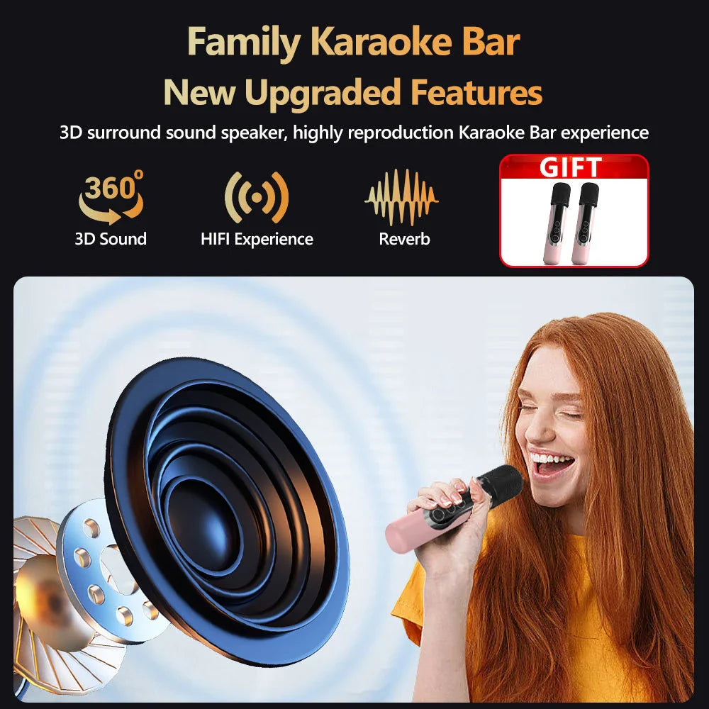 4K Ultra HD Smart Projector with Karaoke System and Automated Focus, Delivering Cinematic Home Entertainment