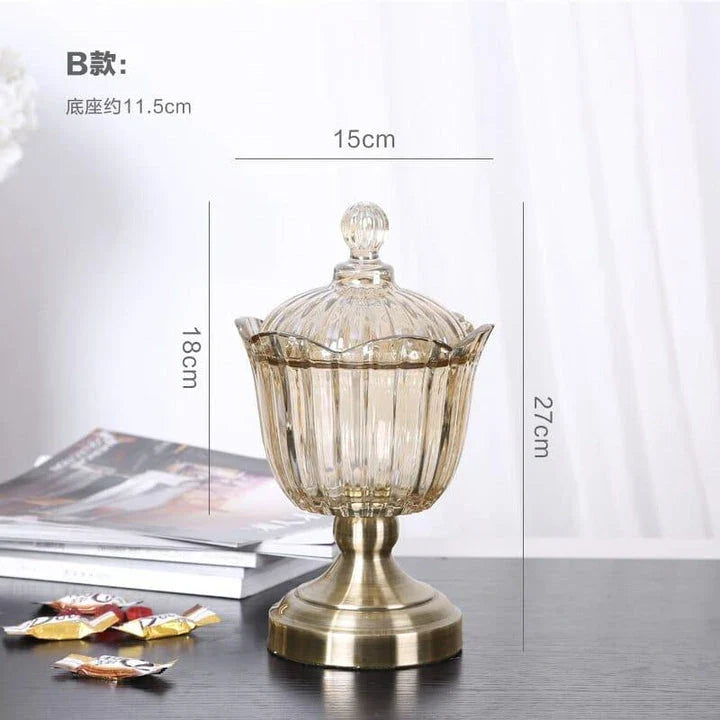 Elegant Nordic-style crystal glass storage pot with minimalist design for organizing kitchen or living space
