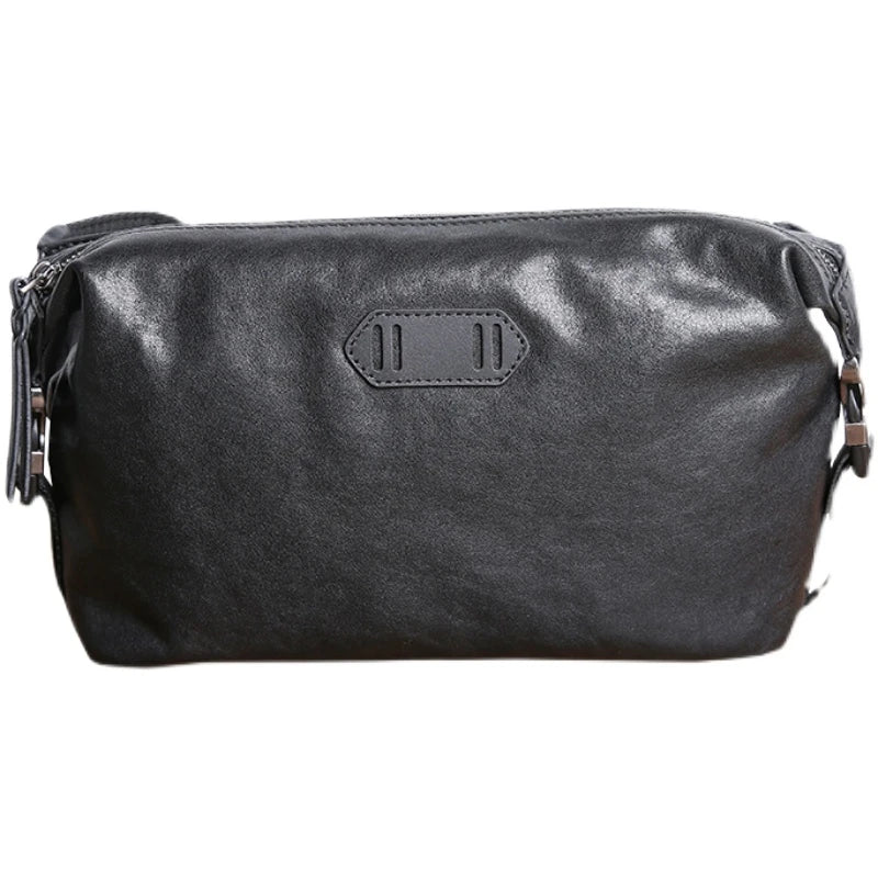 Premium top-grain cow leather messenger bag with large capacity and multiple pockets for organised storage