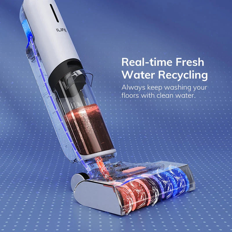 Cordless wet and dry cleaning smart robotic mop with powerful suction, dual water tanks, and self-cleaning function for effortless home cleaning