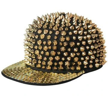 Punk-inspired street hat with pointed metal rivets in various colour combinations, featuring an adjustable and breathable design for versatile wear