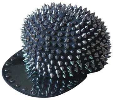 Punk-inspired street hat with pointed metal rivets in various colour combinations, featuring an adjustable and breathable design for versatile wear
