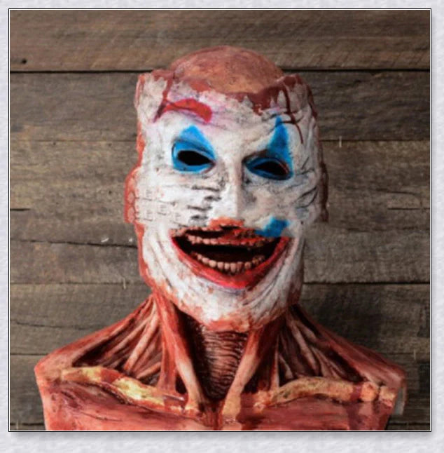 Terrifyingly lifelike horror mask with two removable layers, articulated jaw, and breathable design for a comfortable Halloween costume