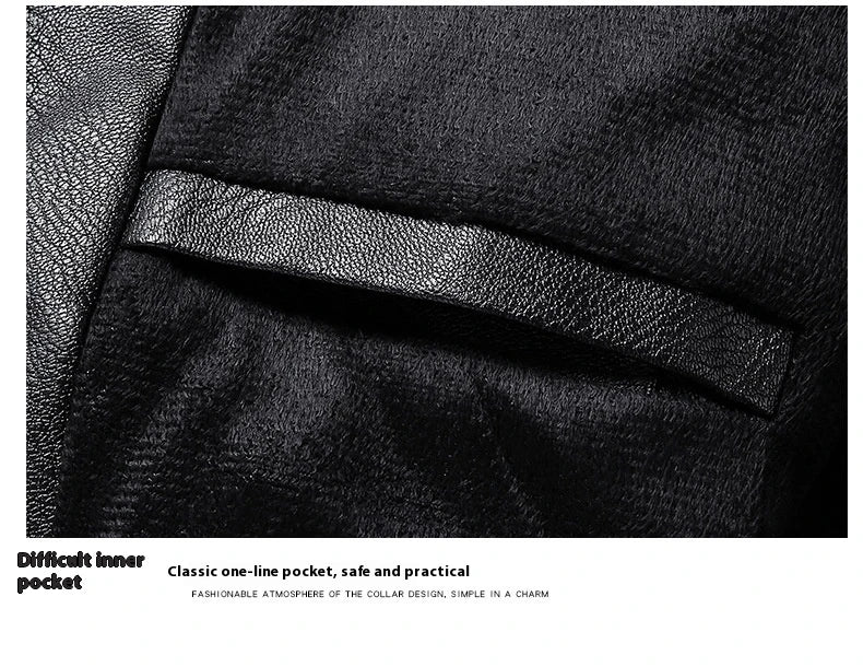 Stylish Fleece-Padded Jacket with PU Leather Accents in Various Colours
